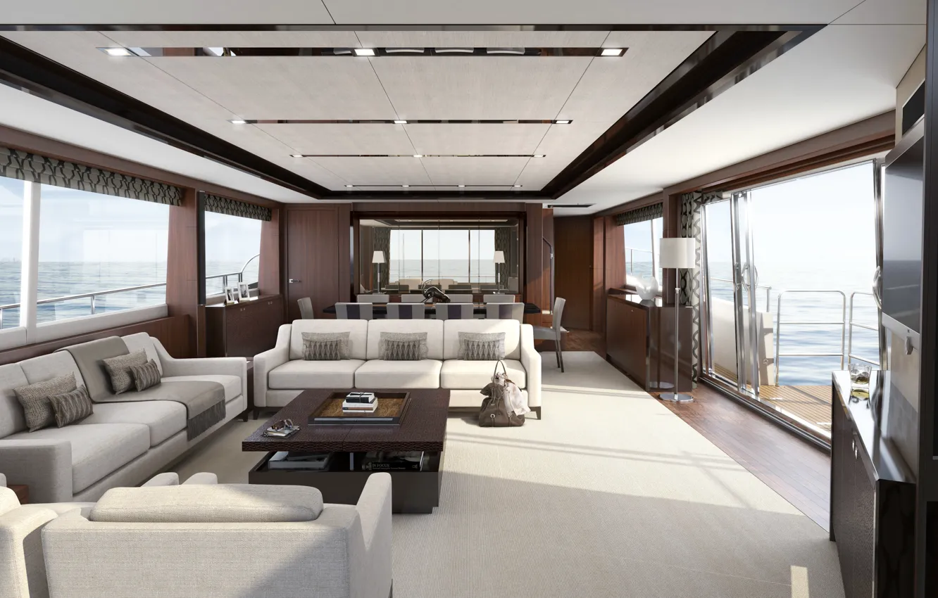 Photo wallpaper design, style, interior, yacht, salon, Suite
