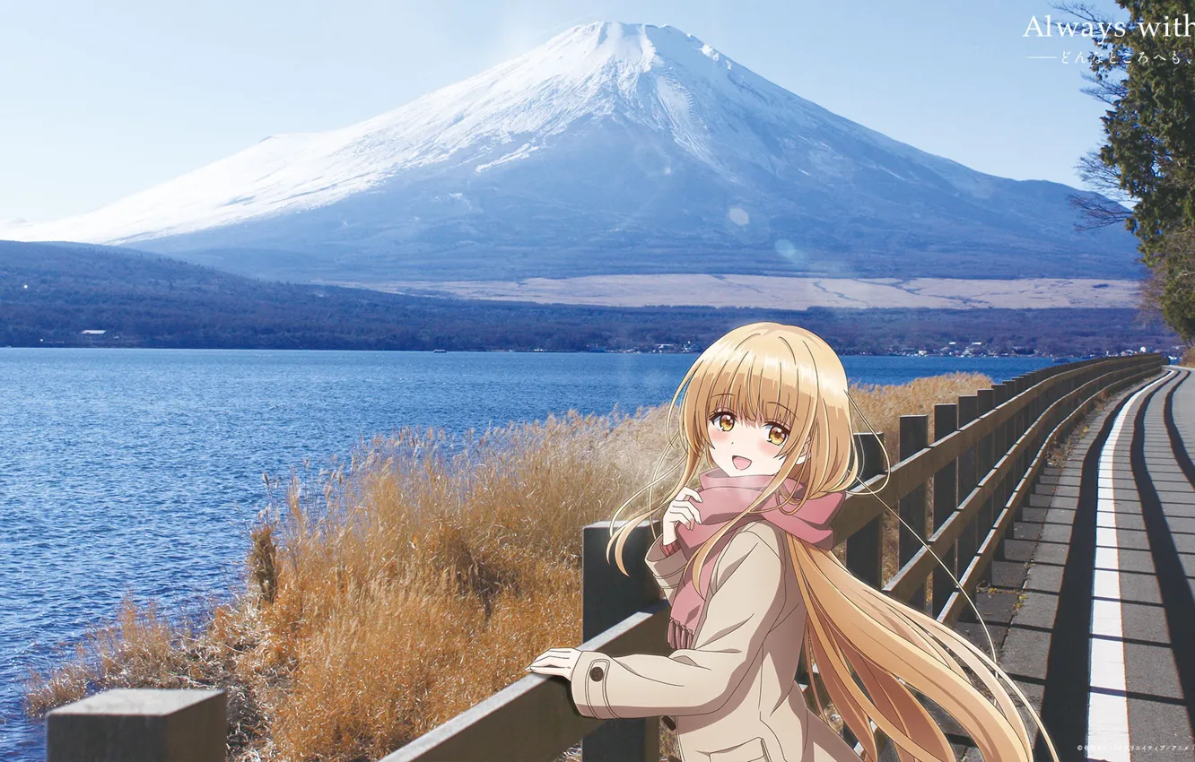 Photo wallpaper the sky, water, girl, the fence, mountain, Otonari no Tenshi-sama ni Itsunomanika Dame Ningen, Mahiru …