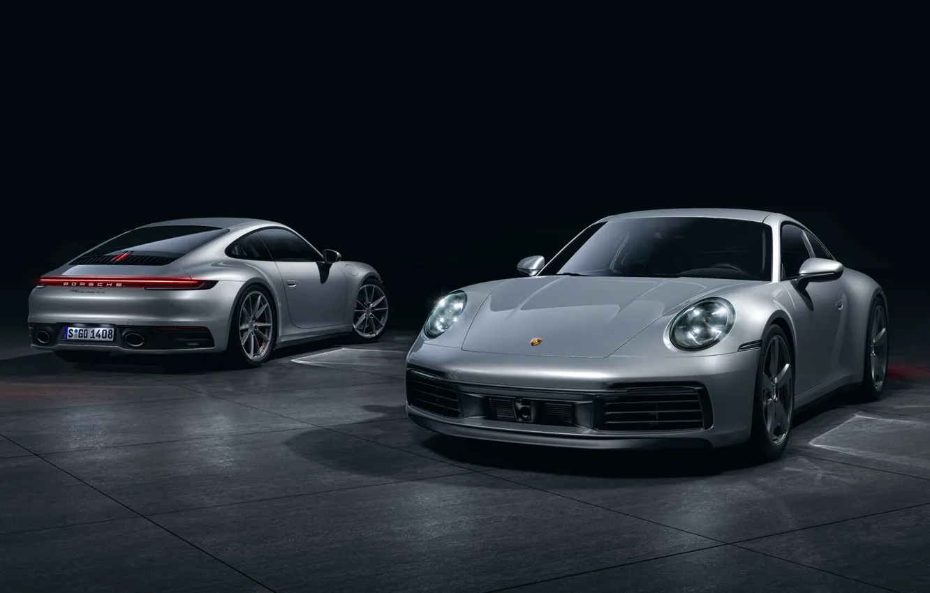 Photo wallpaper Auto, Porsche, Machine, Grey, Porsche 911, Transport & Vehicles, Porsche 911 Carrera 4S, by the …