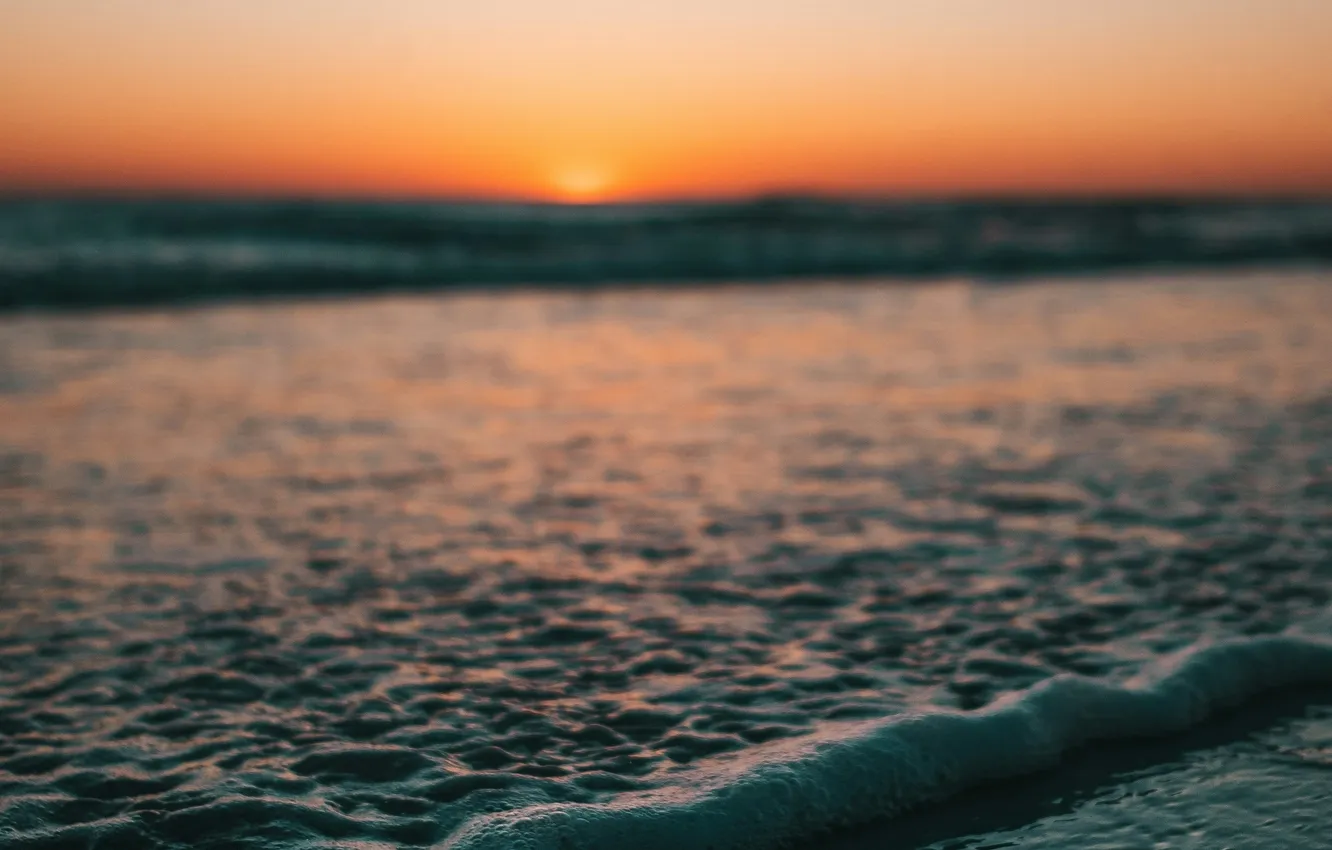 Photo wallpaper sea, sunset, breeze, NATHAN MULLET