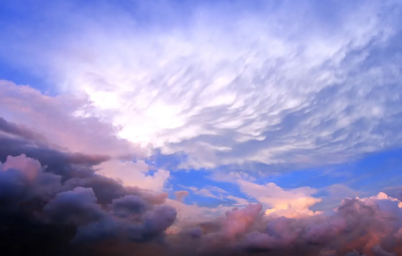 Photo wallpaper the sky, clouds, sunset