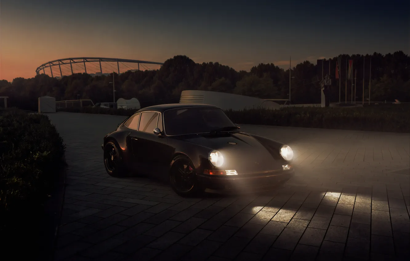 Photo wallpaper lights, the evening, 911, Porsche, twilight, Carrera