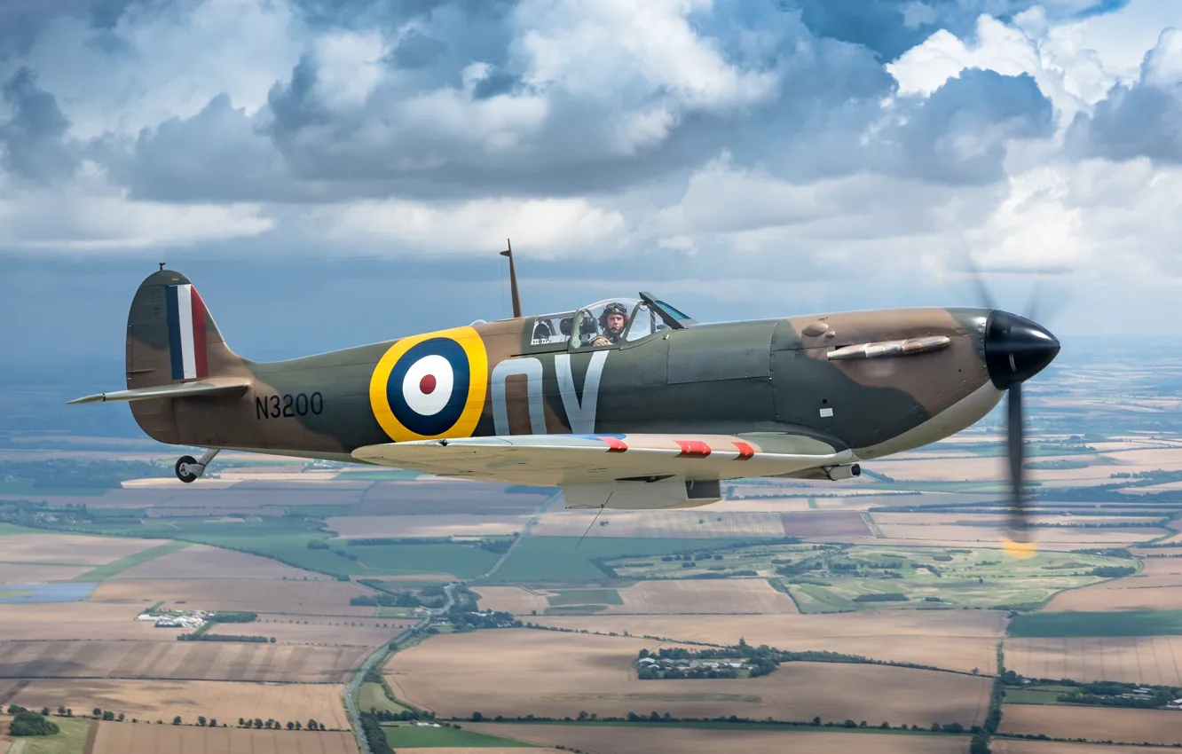 Photo wallpaper times, The second world war, British fighter, Spitfire Mk1a