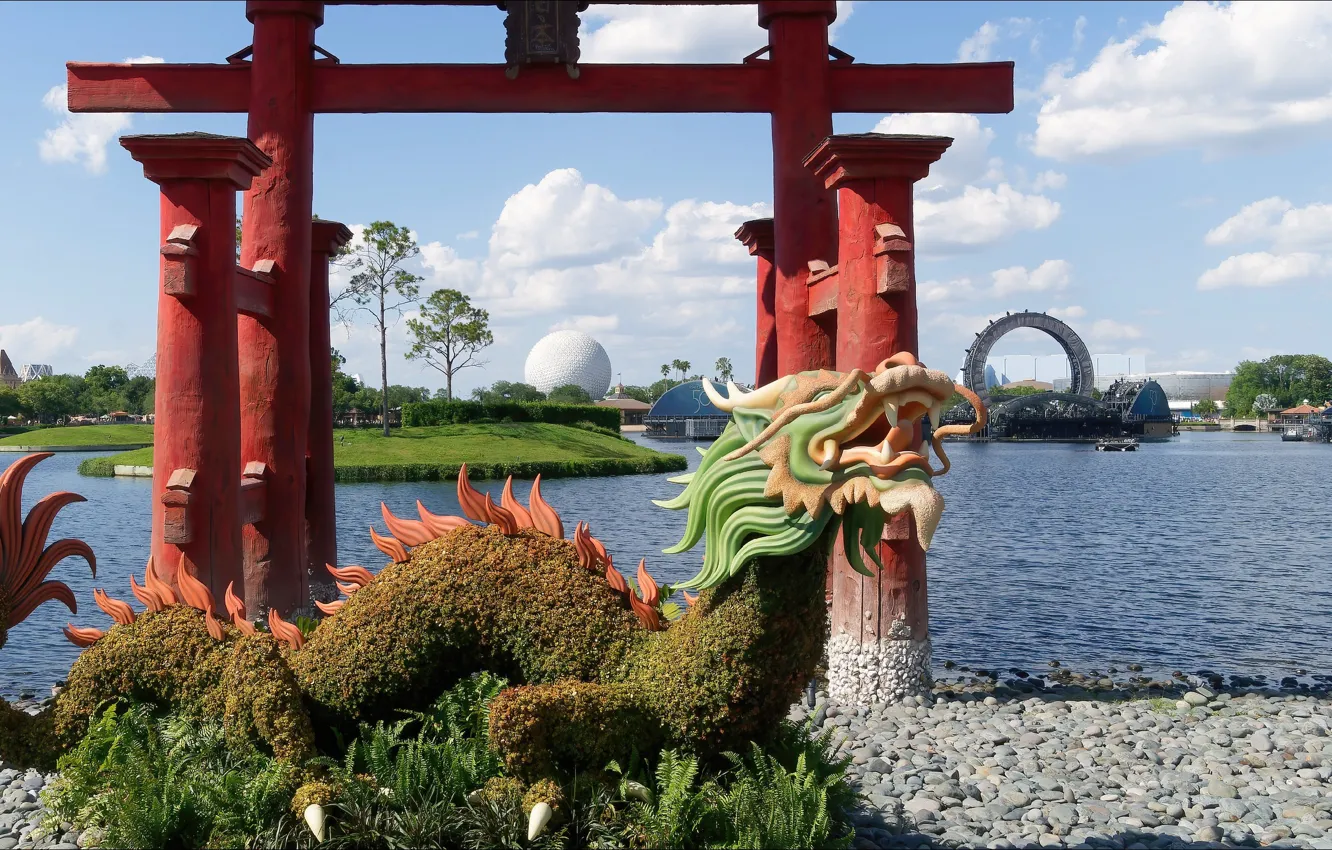 Photo wallpaper dragon, view, beauty, USA, USA, Orlando, beautiful, view