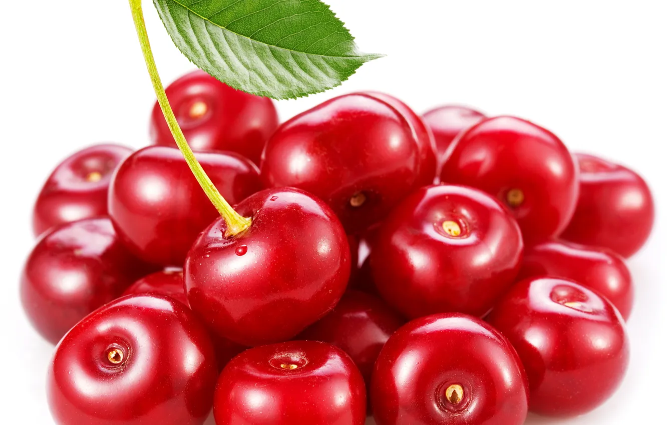 Photo wallpaper cherry, berries, leaf, cherry