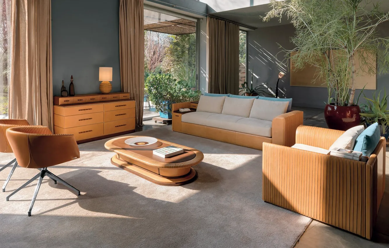 Photo wallpaper retro, interior, living room, Mid-Century Modern