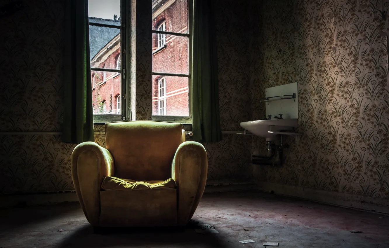Photo wallpaper chair, window, sink