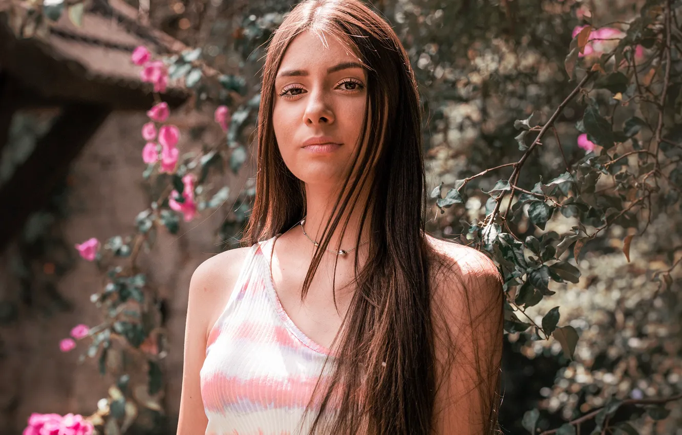 Photo wallpaper girl, eyes, smile, beautiful, model, pretty, beauty, lips