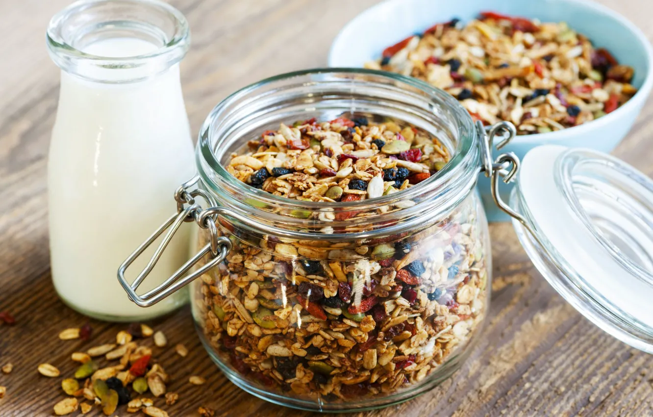 Photo wallpaper nuts, seeds, the mixture