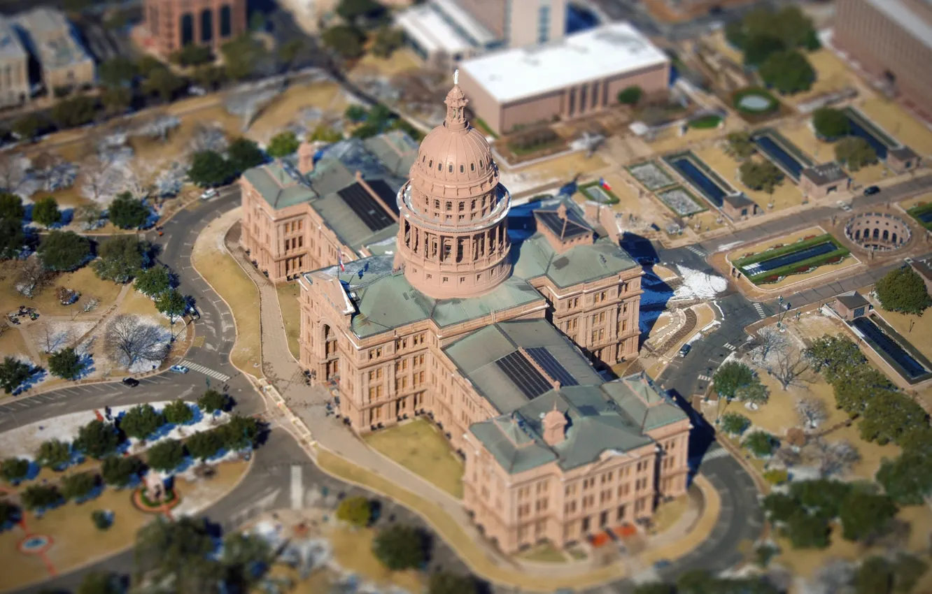 Photo wallpaper panorama, USA, Austin, The Texas state Capitol