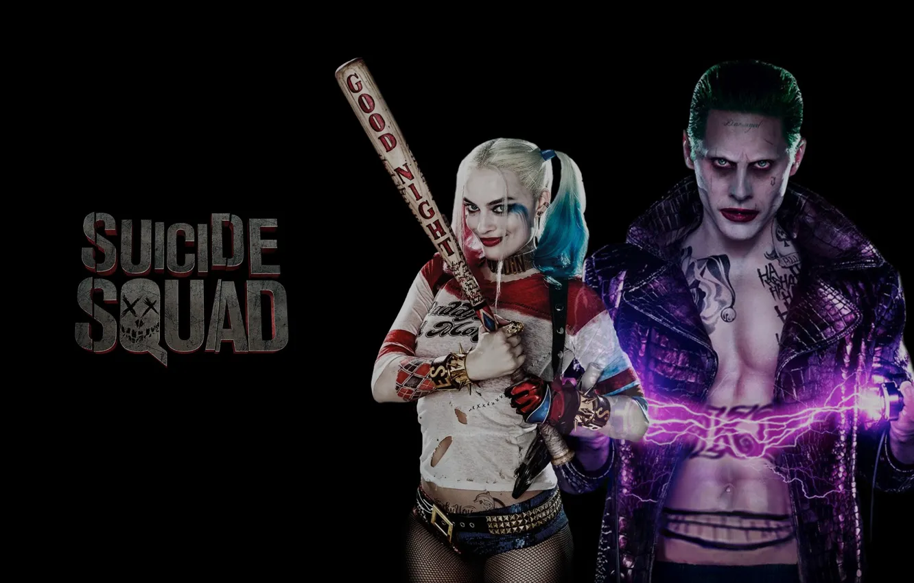 Photo wallpaper hero, villain, Joker, DC Comics, Harley Quinn, Suicide Squad, Suicide squad