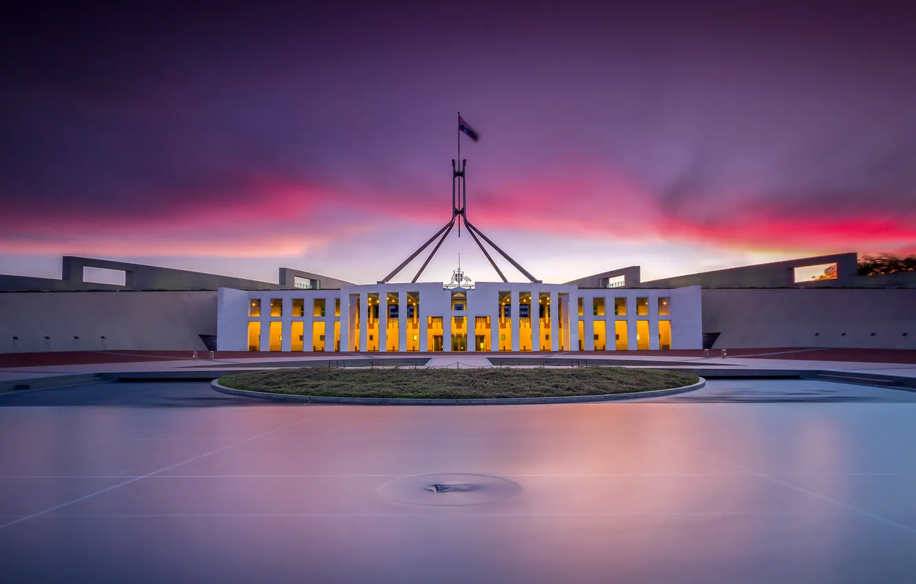 Photo wallpaper blue, Australian, Australia, architecture, building, capital, canberra