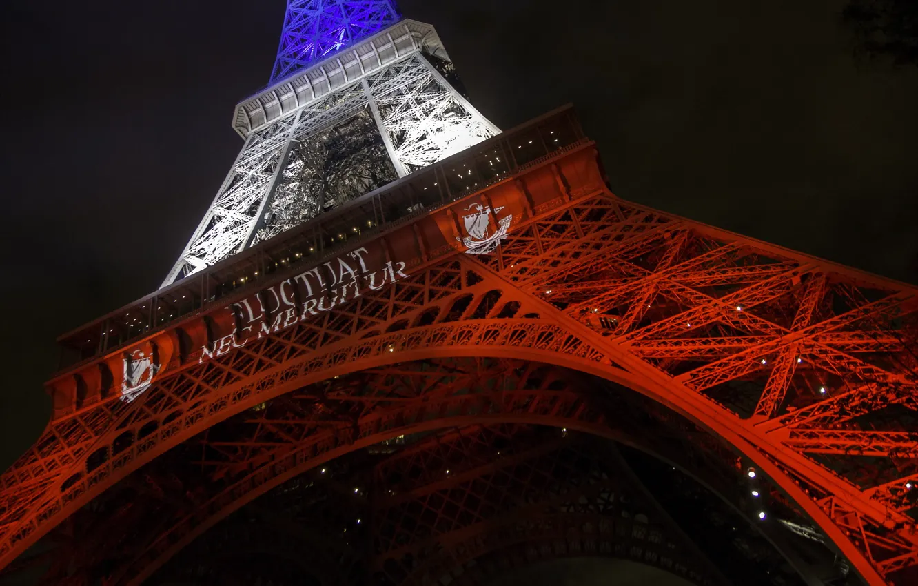 Photo wallpaper Paris, Eiffel Tower, Blue White Red