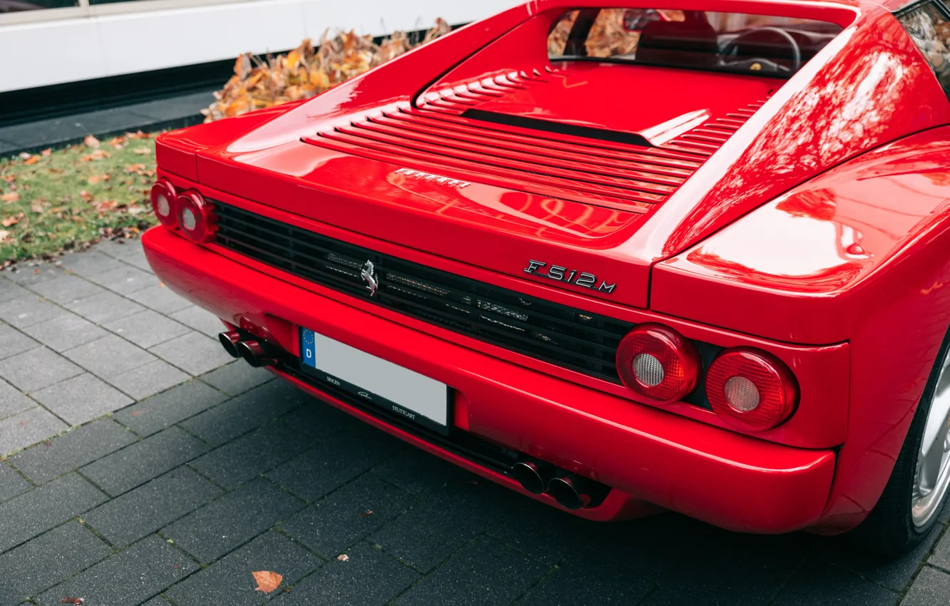 Photo wallpaper Ferrari, logo, rear, 512, badge, Ferrari 512 M