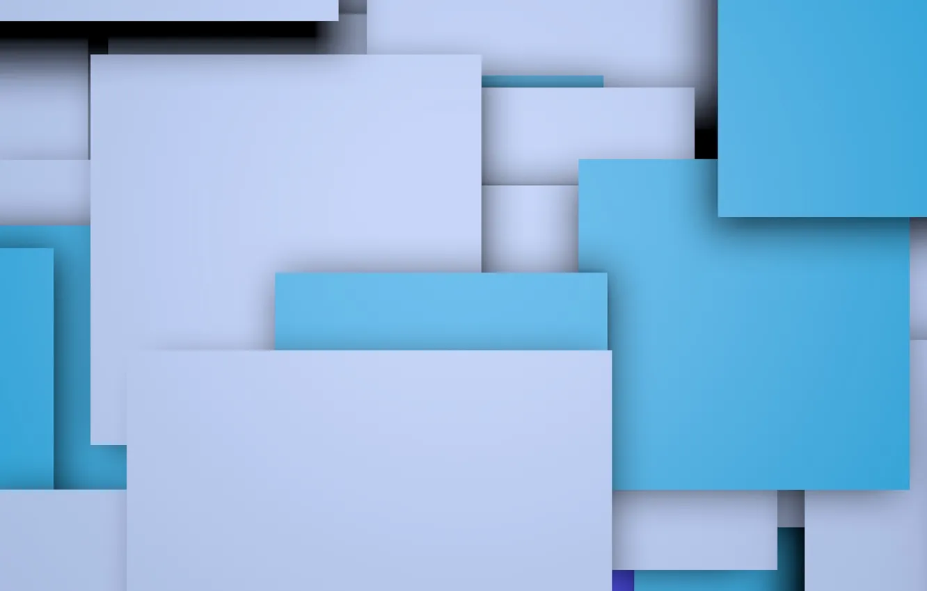 Photo wallpaper blue, squares, geometry, design, color, material