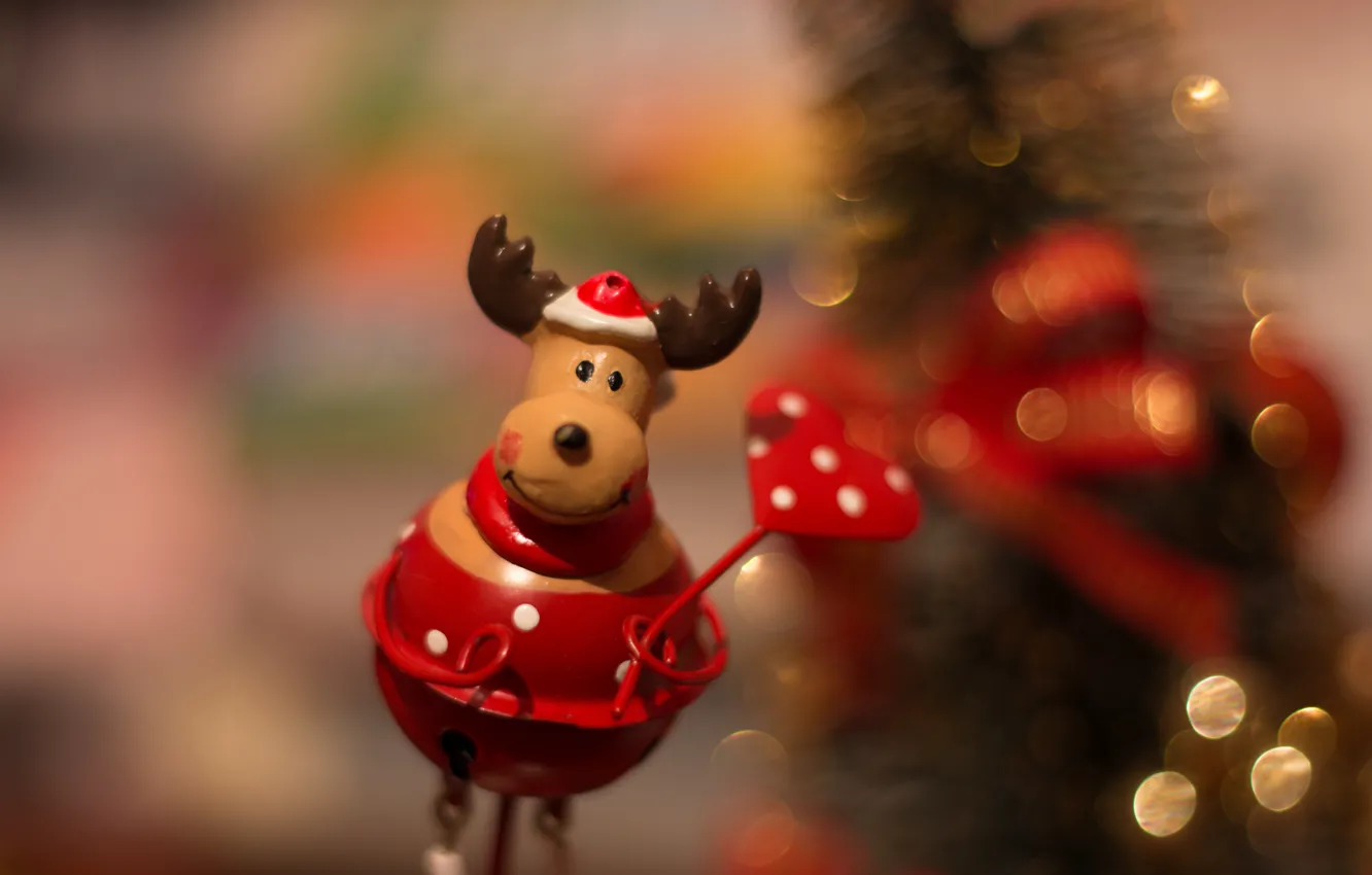 Photo wallpaper holiday, toy, new year, Christmas, deer, Christmas deer