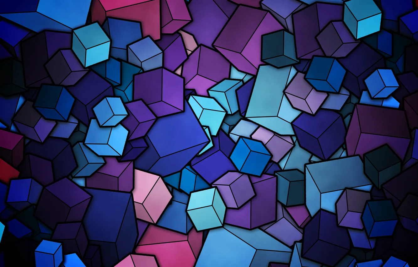 Photo wallpaper color, cubes, vector, figure