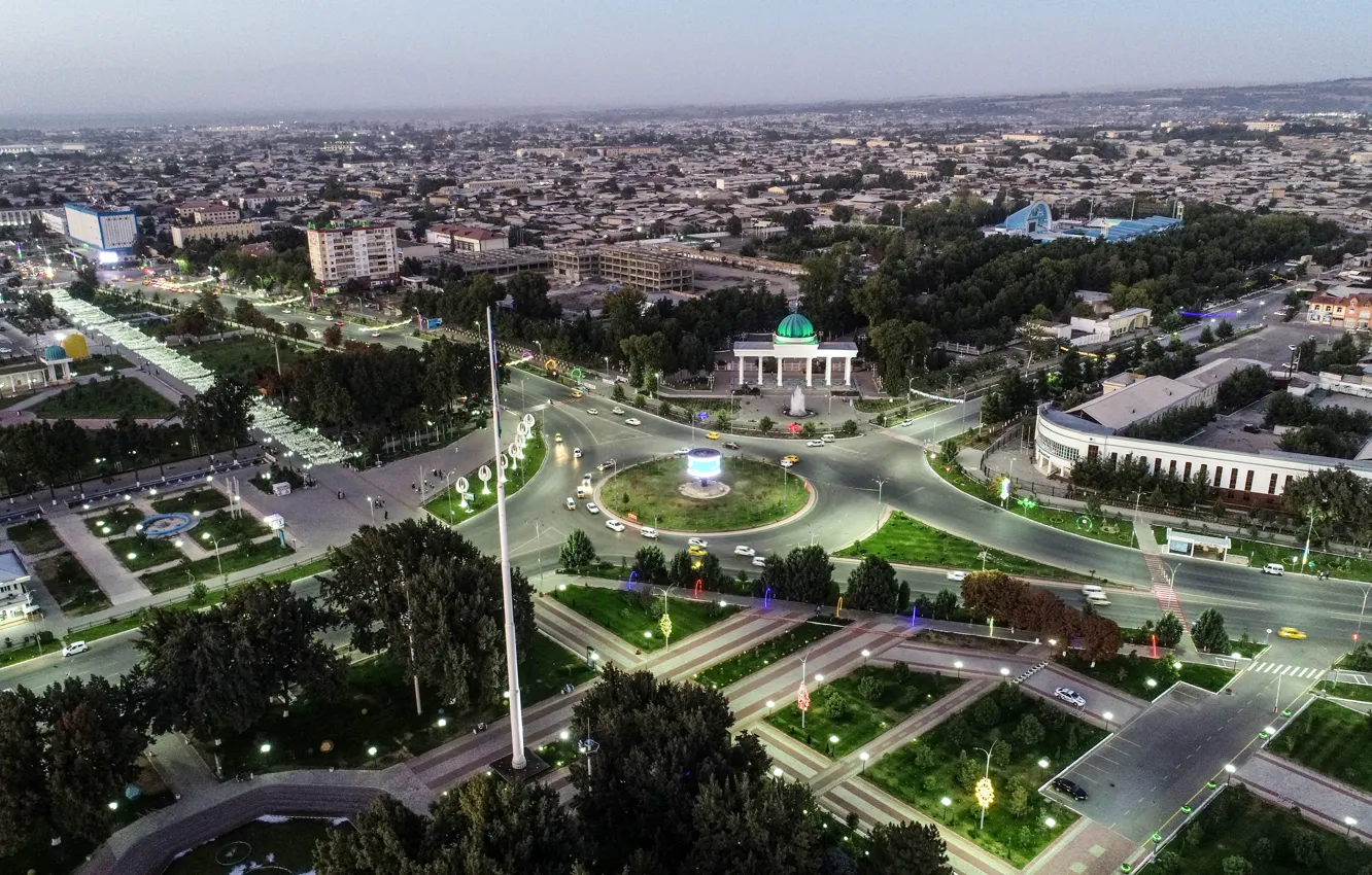 Photo wallpaper aerial photography, Uzbekistan, Andijan, Andijon