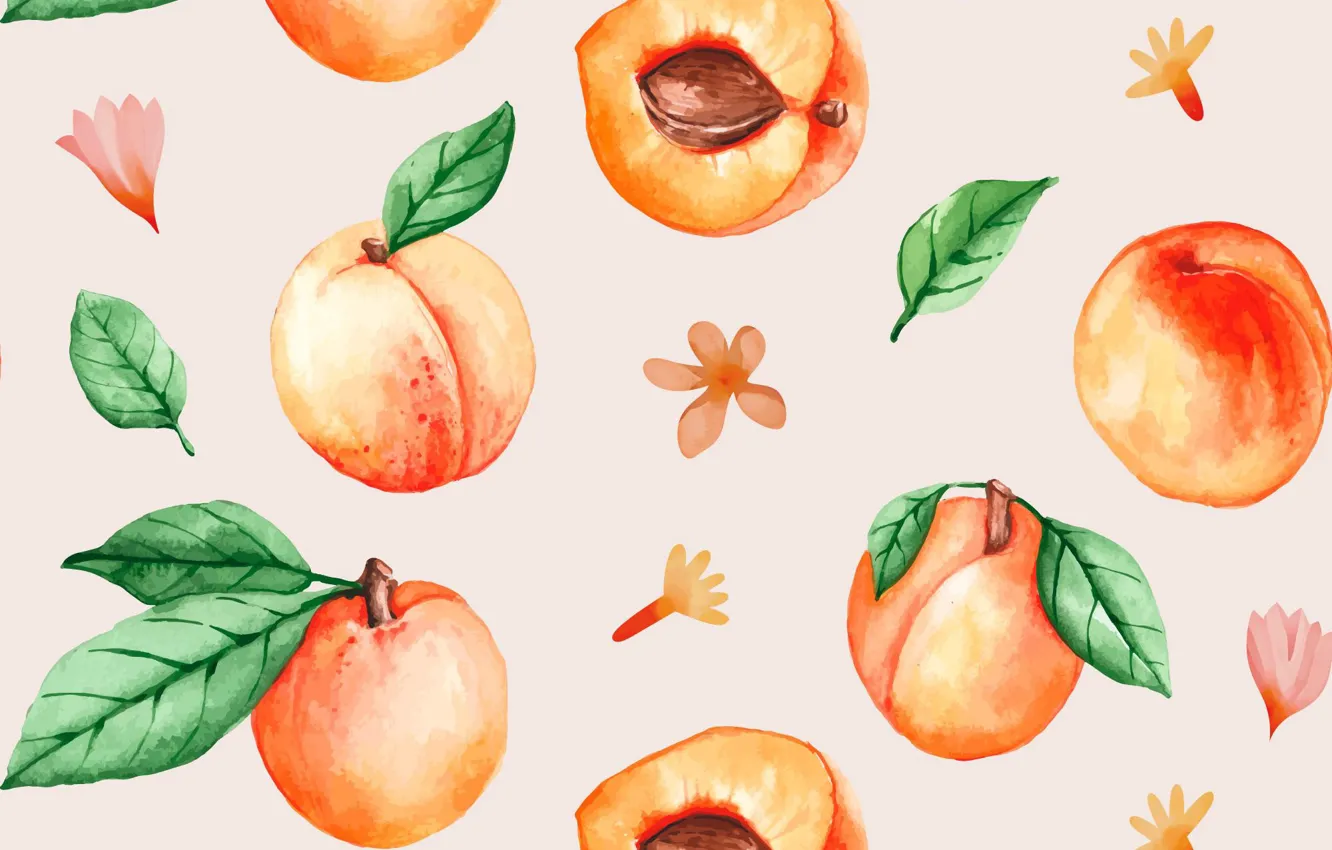 Photo wallpaper leaves, texture, bone, peaches