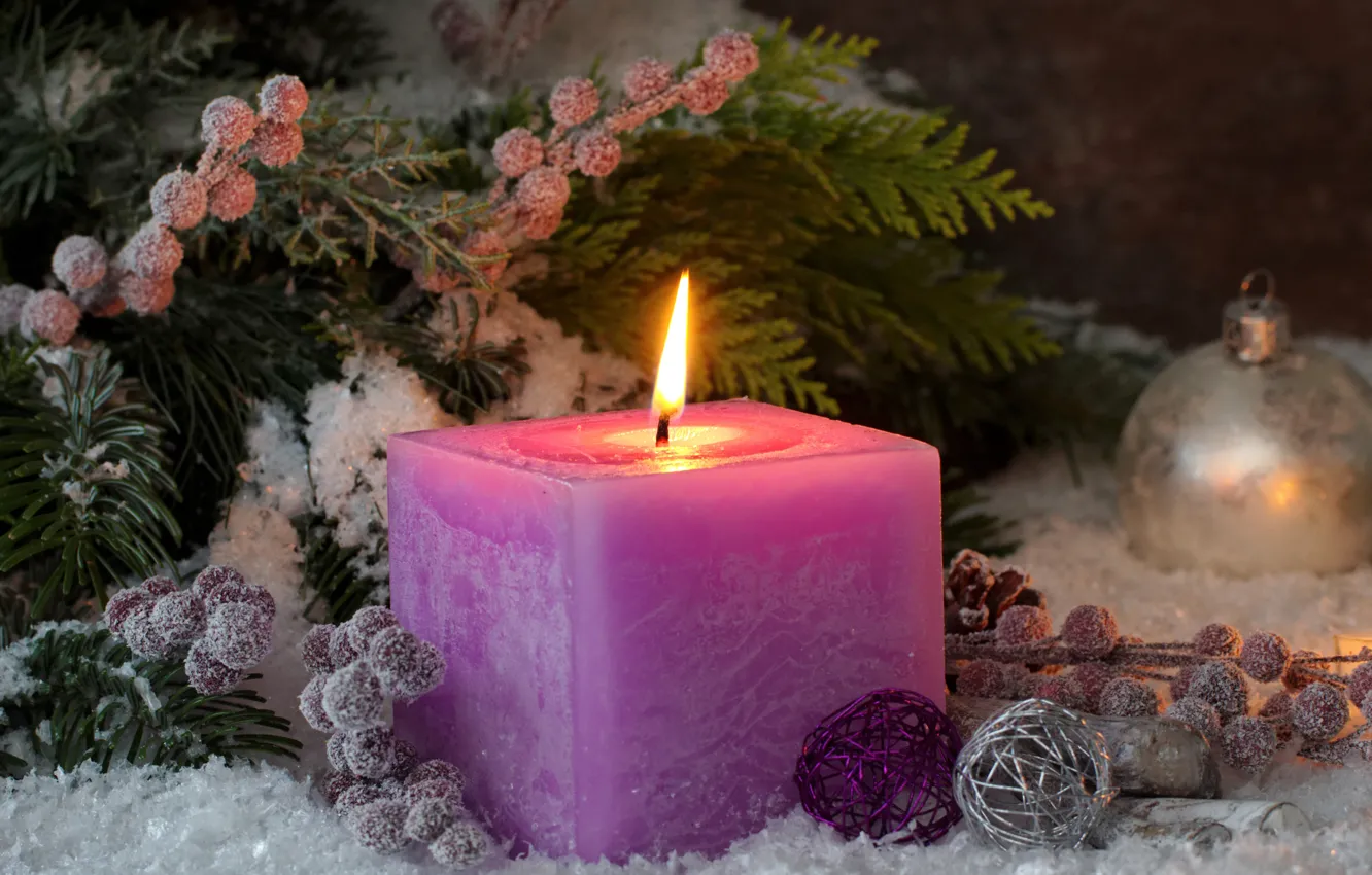 Photo wallpaper holiday, new year, candles, bumps, decor