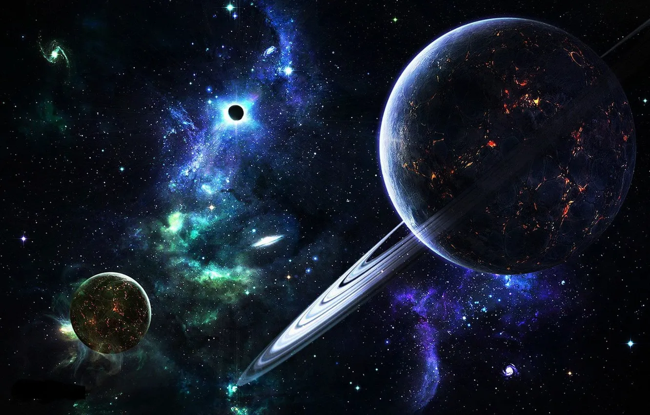 Photo wallpaper space, stars, planets, universes