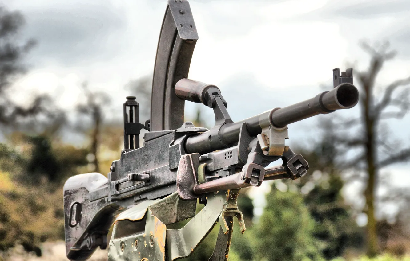 Photo wallpaper English, machine gun, manual, Bren