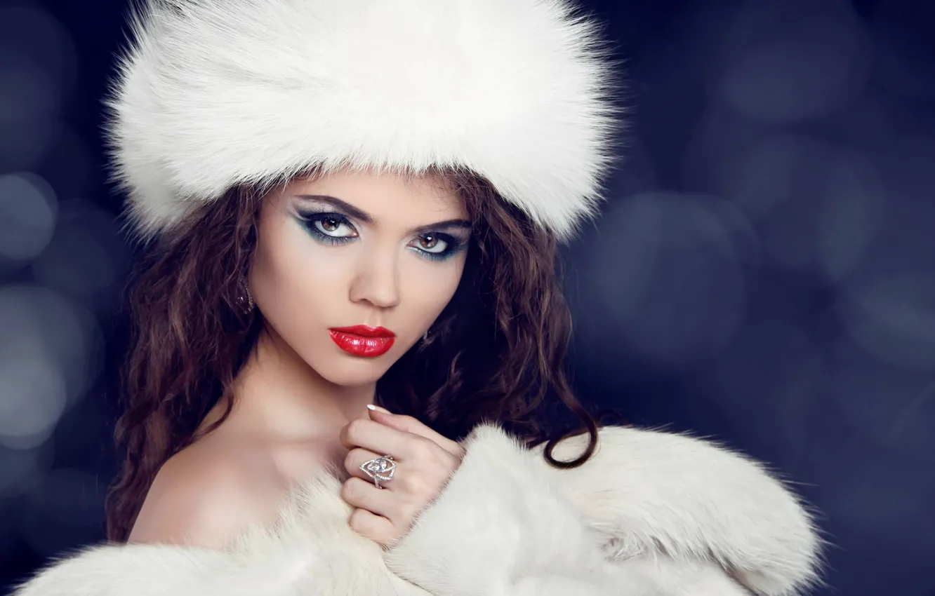 Photo wallpaper look, girl, decoration, model, makeup, ring
