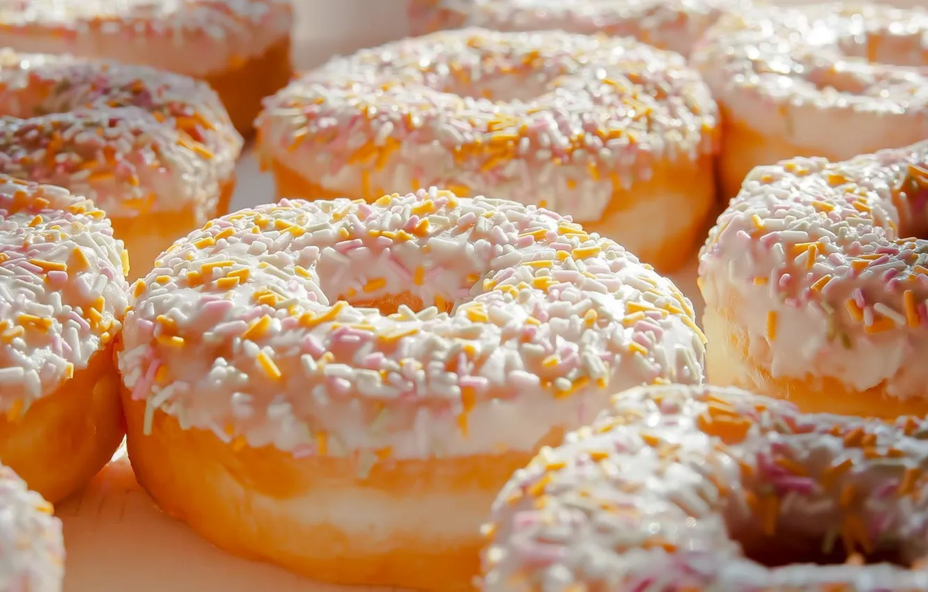 Photo wallpaper photo, food, donuts, cakes