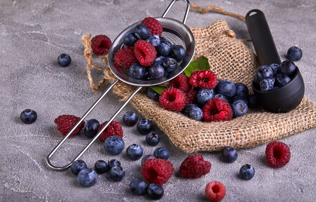Photo wallpaper berries, raspberry, blueberries, Natasha Breen