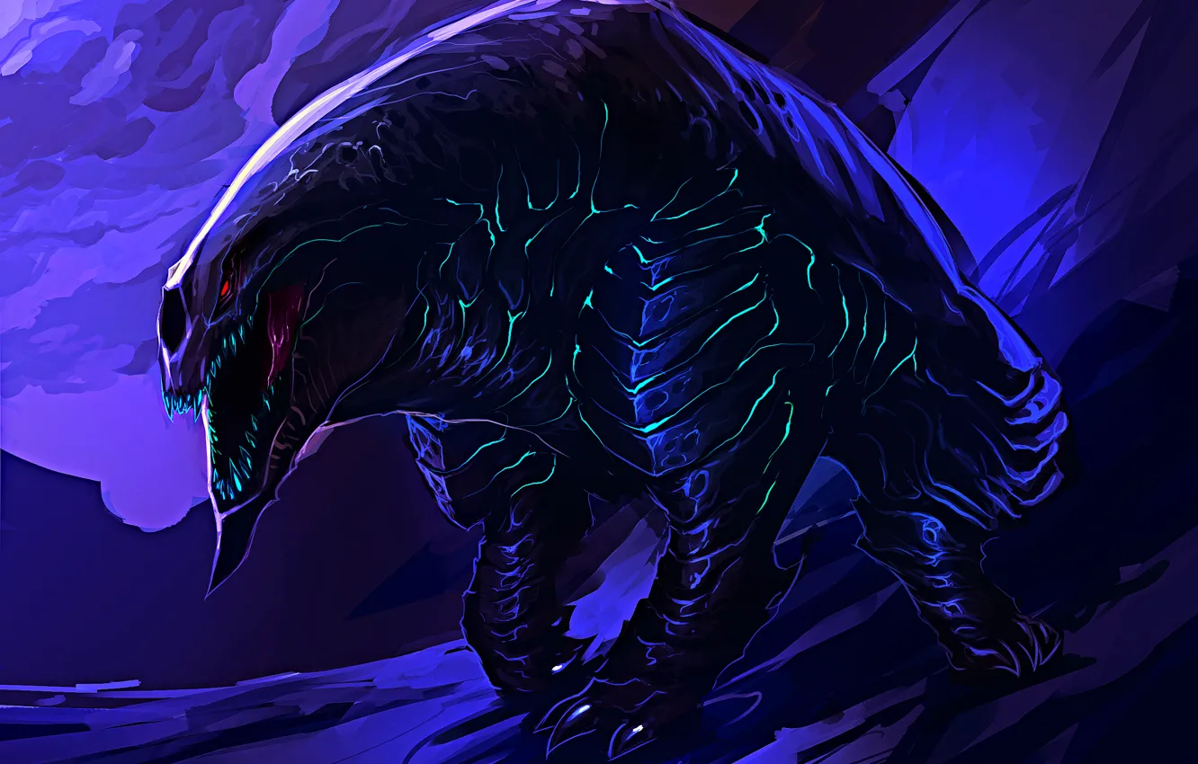 Photo wallpaper night, paws, monster, monster, Berserker