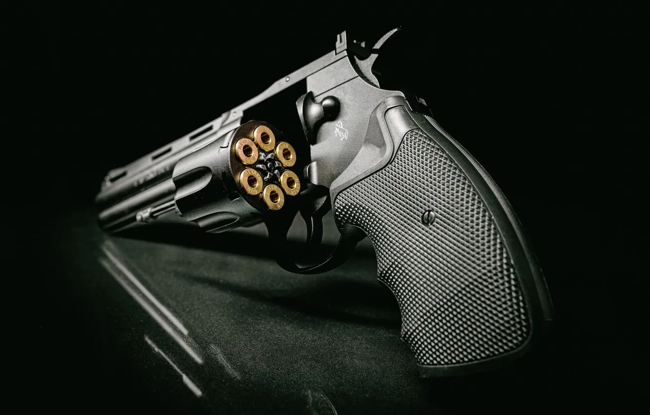 Photo wallpaper weapons, background, revolver
