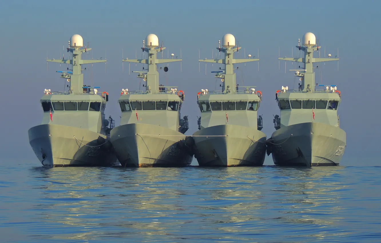 Photo wallpaper Denmark, boat, security, patrol, coast