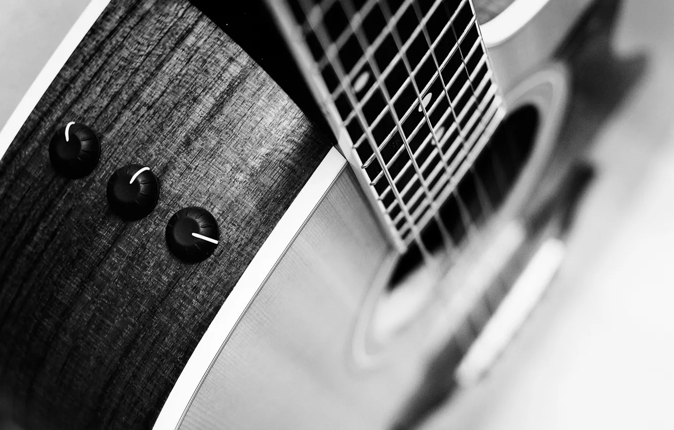 Photo wallpaper macro, guitar, acoustic