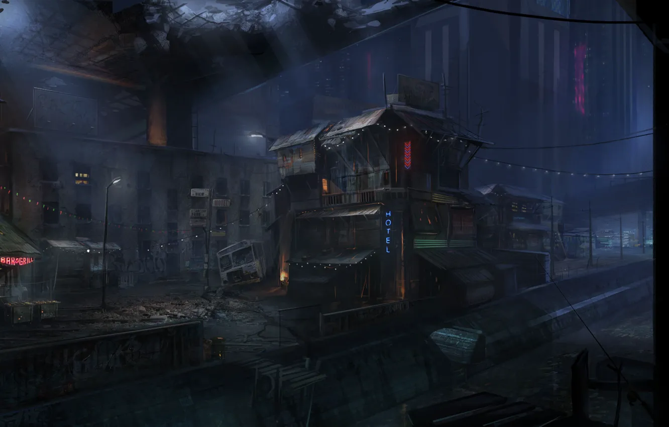 Photo wallpaper art, location, Afterfall InSanity, Undeground, Undeground City, gameart