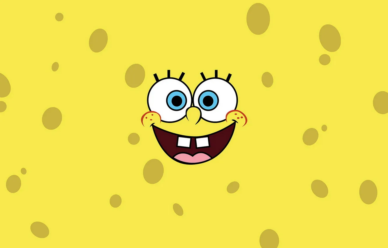 Photo wallpaper look, yellow, smile, the animated series, SpongeBob SquarePants, Sponge Bob Square Pants