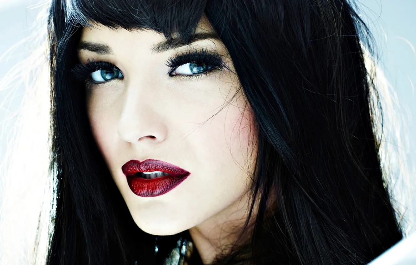 Photo wallpaper eyes, face, woman, hair, lips, girl, eyes, lips