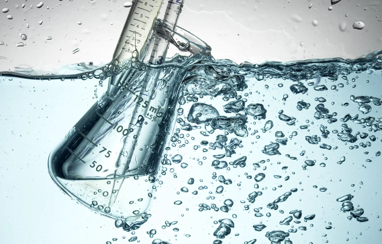Photo wallpaper fluid, chemistry, measuring elements