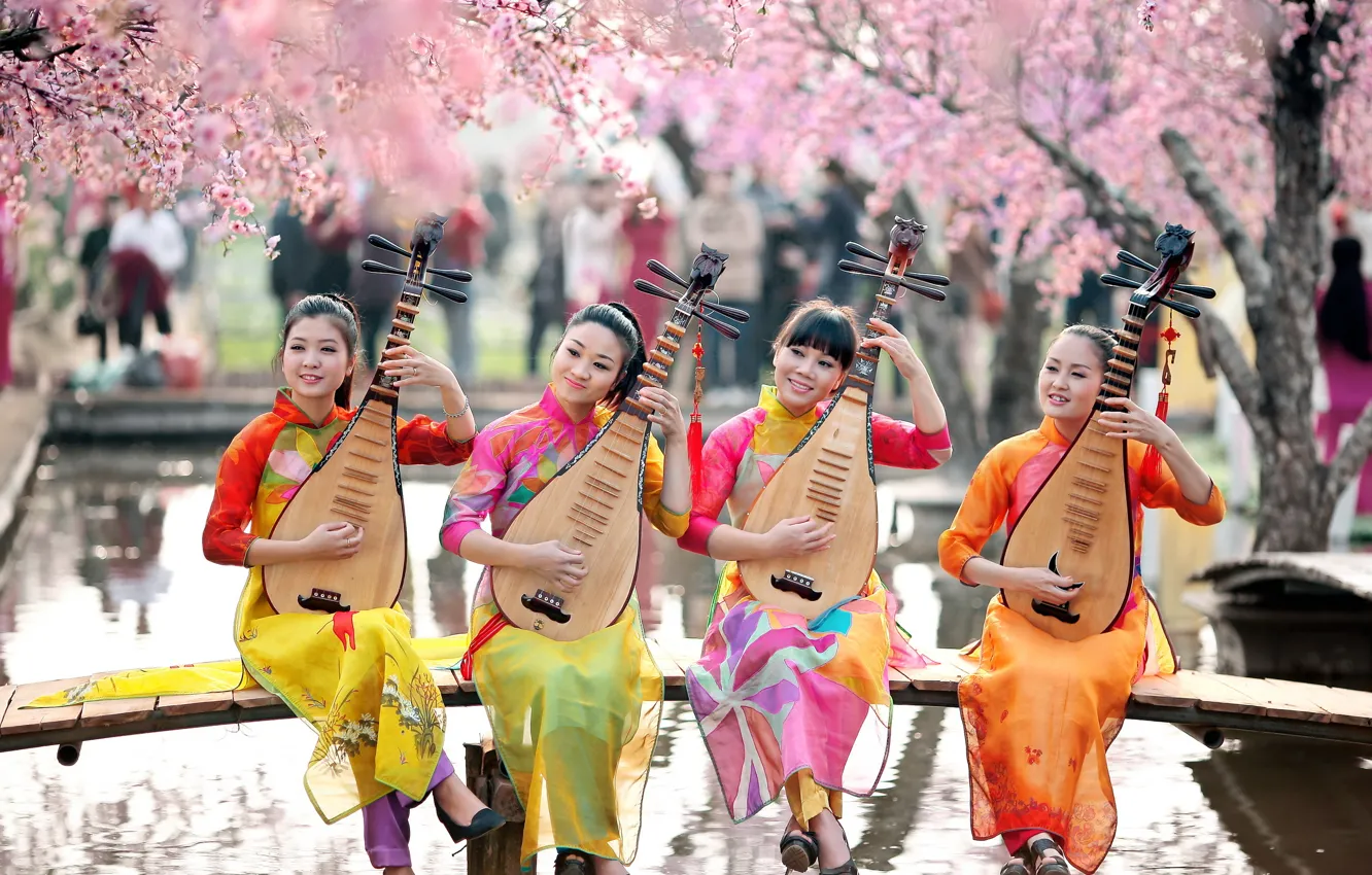 Photo wallpaper music, girls, Asian girls
