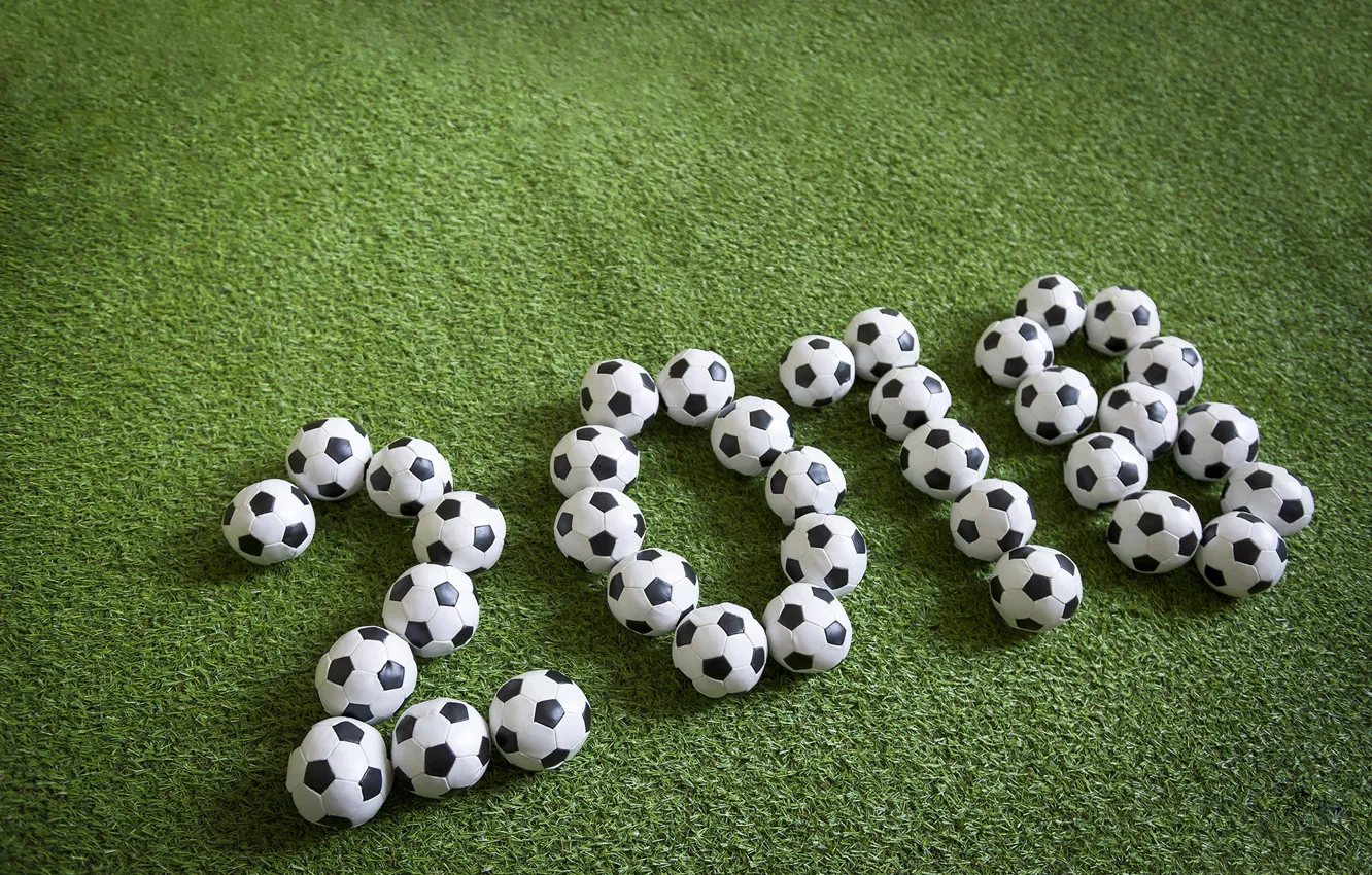 Photo wallpaper field, football, the ball, 2018