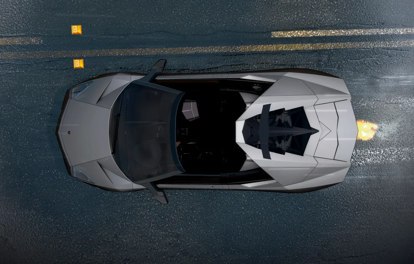 Photo wallpaper Lamborghini, Reventon, 2010, Need for Speed, Hot Pursuit, asphalt