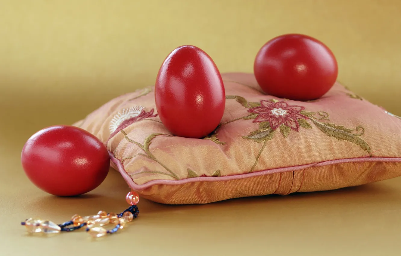 Photo wallpaper eggs, Easter, pillow
