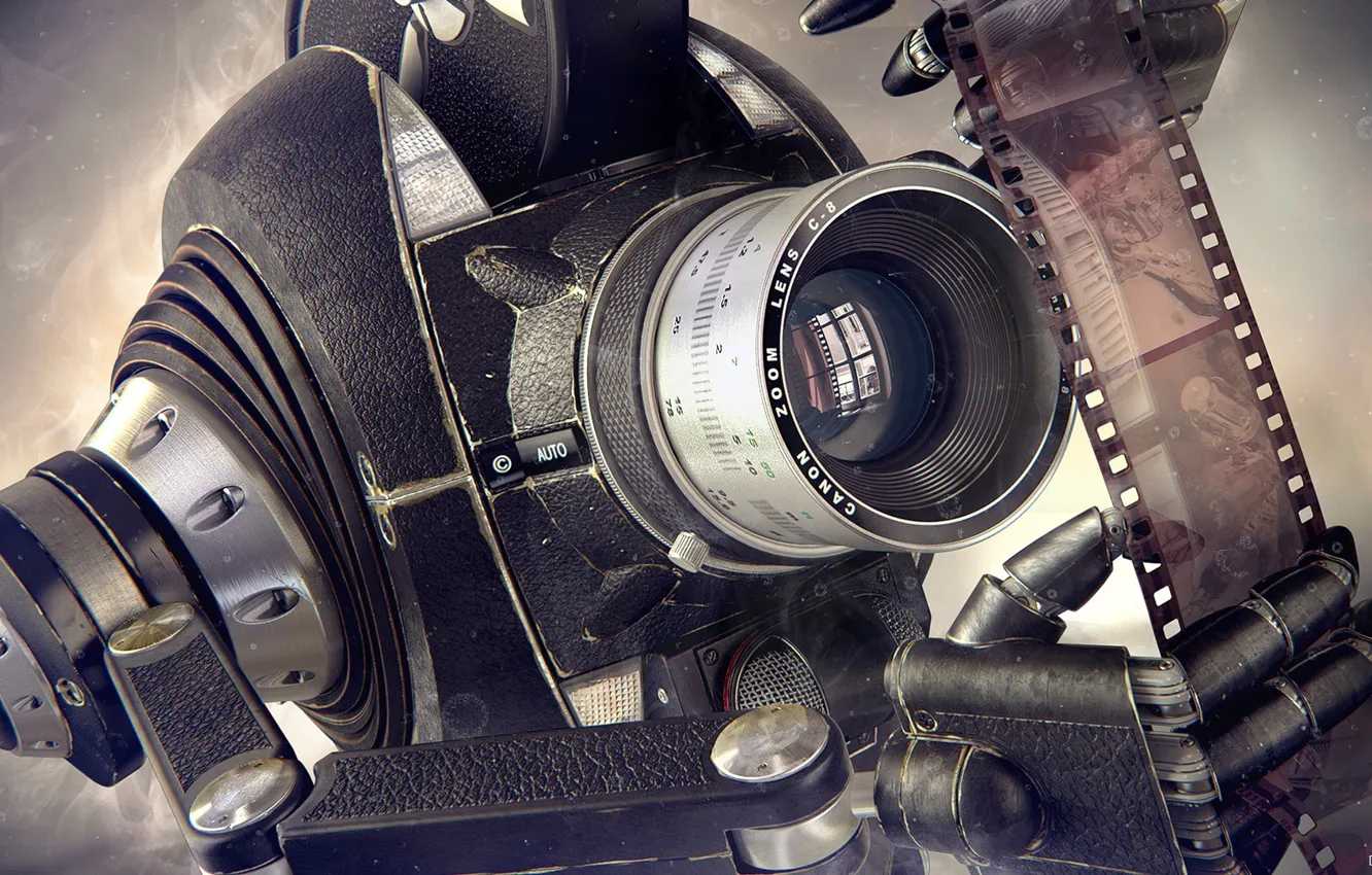 Photo wallpaper robot, Canon, Future, zoom