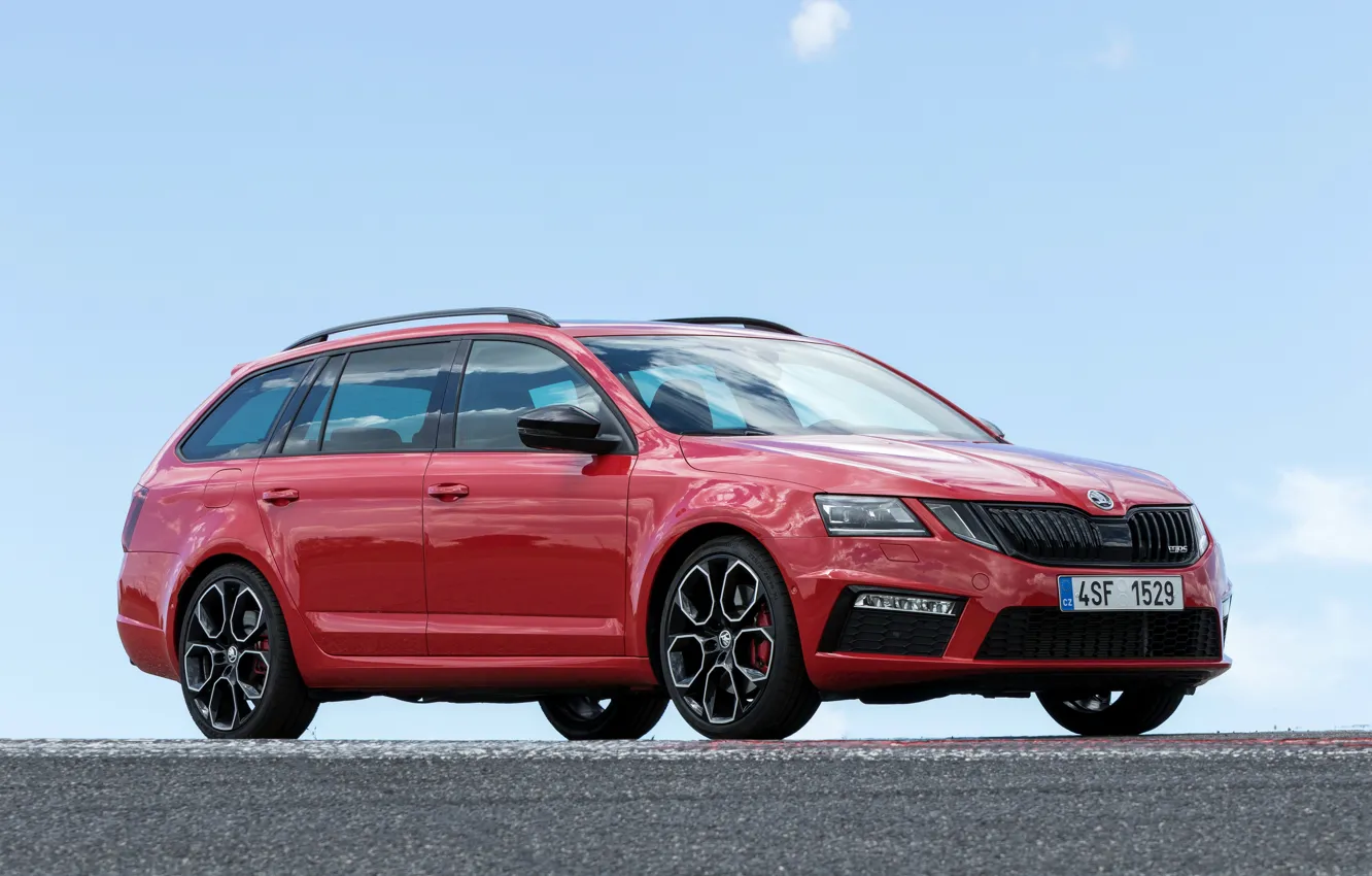 Photo wallpaper red, drives, Skoda, universal, Skoda, 2017, Octavia Combi RS