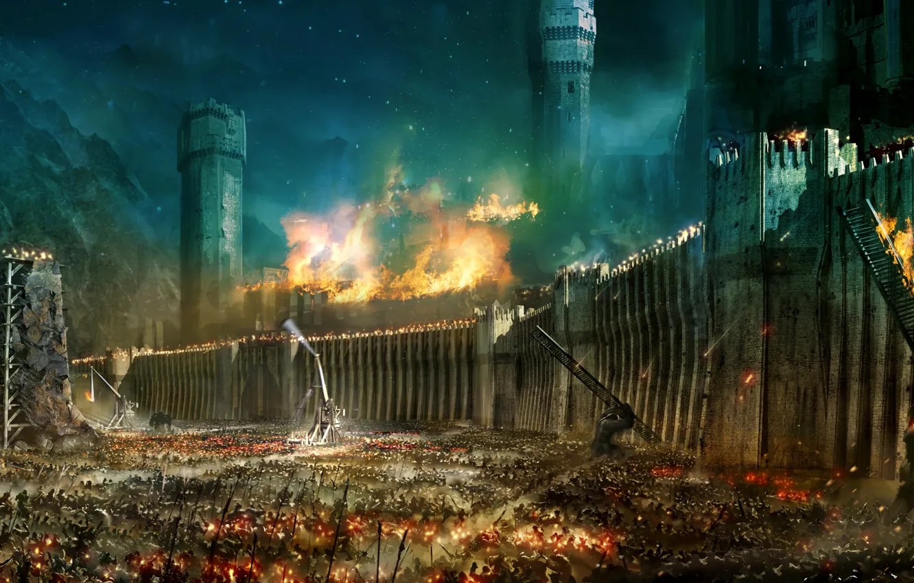 Photo wallpaper war, The Lord Of The Rings, storm, The Lord of the Rings, Minas Tirith