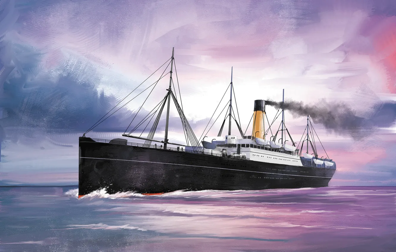 Photo wallpaper wave, ship, Transatlantic Ships, haverfold