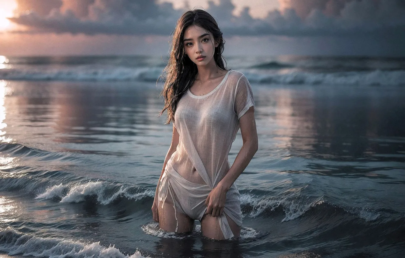 Photo wallpaper girls, asian, AI Art