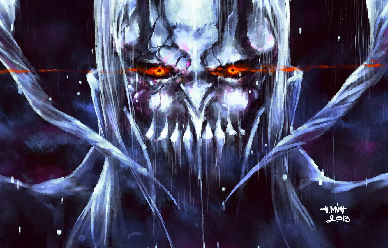 Photo wallpaper look, grin, the old man, beard, Bleach, Bleach, art, yamamoto genryuusai as