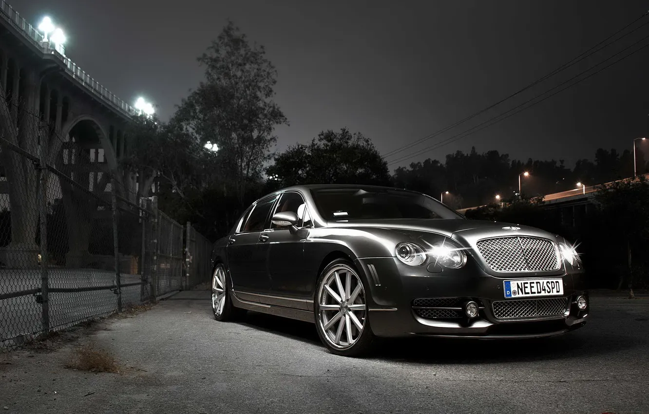 Photo wallpaper night, Bentley, car, Bentley, Flying Spur