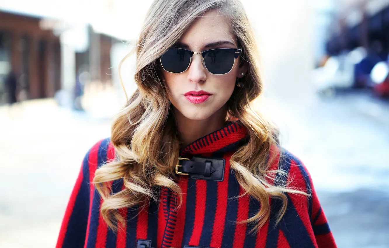 Photo wallpaper girl, glasses, blonde