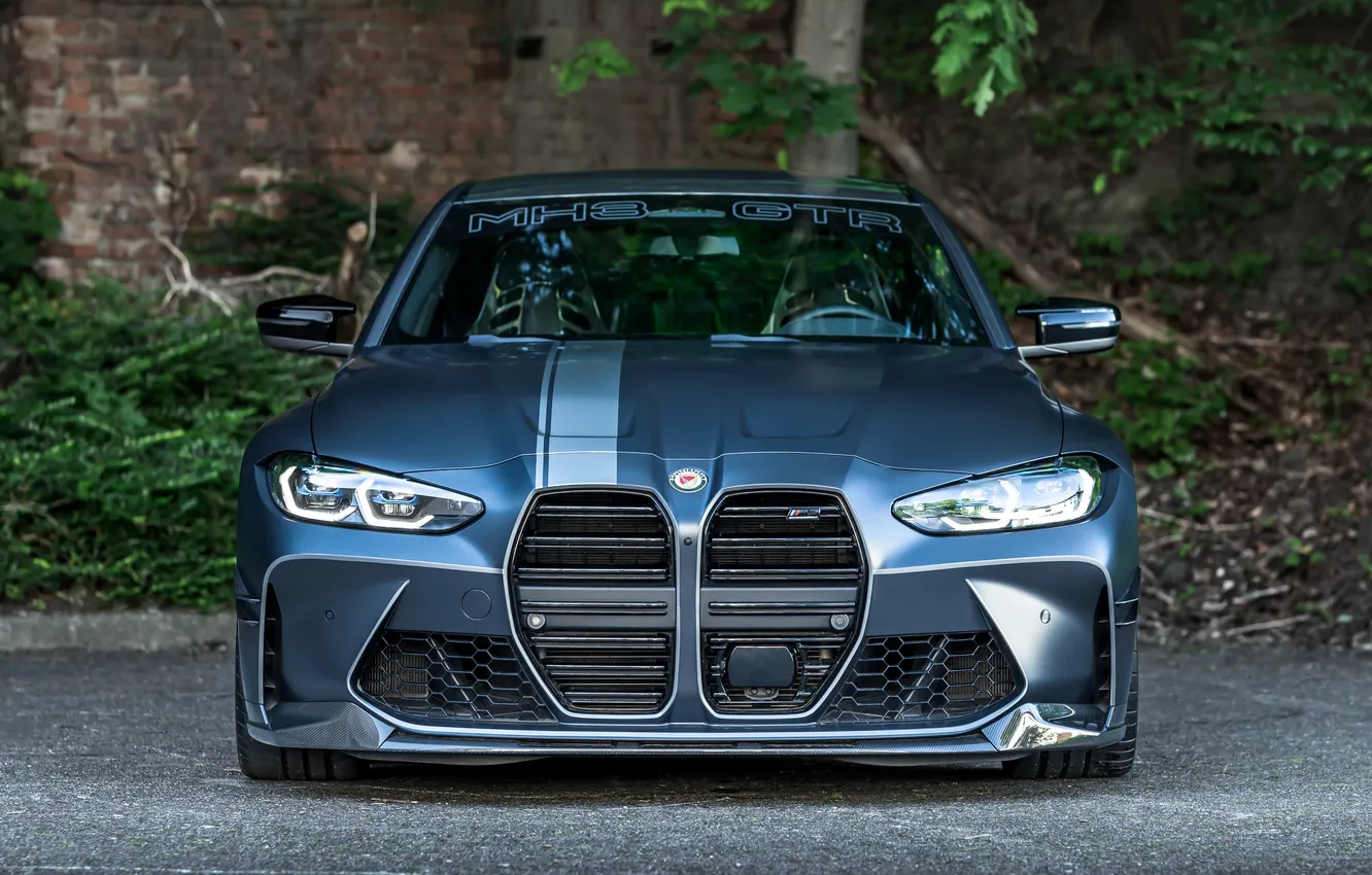 Photo wallpaper BMW, light, Front, blue, bmw m3, face, Manhart, Sight